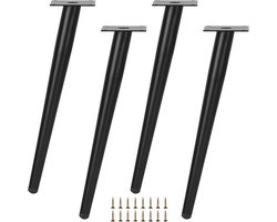 4 in 1 Verstelbare Zwarte Meubelpoten voor Diverse Meubels - 35 cm Hoogte