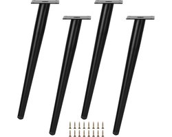 4 in 1 Verstelbare Zwarte Meubelpoten voor Diverse Meubels - 35 cm Hoogte