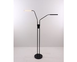 4 jaar garantie op LED - HighLight vloerlamp Murcia 2 lichts - zwart