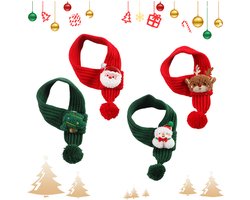 4 kerstsjaals van wol voor huisdieren, nekwarmers, accessoires voor huisdieren, benodigdheden voor huisdieren, L