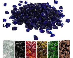 4 kg Lavastenen voor Vuurkorven en Haarden - Gehard Vuur Glas - Vuurtafel Accessoires - Blauw
