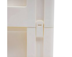 4-Laags Roltafel met Laden – Opbergkast met 4 Zwenkwielen – Mobiele Organizer voor Slaapkamer, Keuken en Woonkamer – 49 x 36 x 75 cm – Ivoor