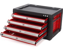 4 Laden Gereedschap Opzetkast - ROOD
