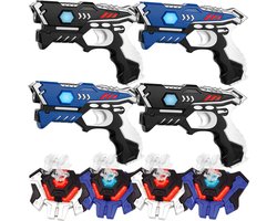 4 laserpistolen + 4 lasergame waterdamp vesten - KidsTag laserguns voor kinderen vanaf 6 jaar