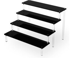 4-niveaus acryl etagère voor figuren en taartstandaard - opbergstandaard voor geur en decoratie - zwart