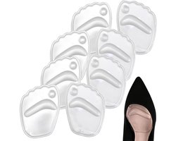 4 paar antislip gelinlegzolen, middenvoetkussens, schoenkussens, ideaal voor vrouwen met hoge hakken, van siliconen voor schoenen, orthopedisch voetbed (transparant)