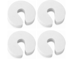 4-pack Deurstoppers - foam - extra dik en sterk - wit - deurklem - kinderbeveiliging - vingerbescherming - veiligheid kind - beschermer - vingers - deur - kozijn - kastdeur - deurstopper
