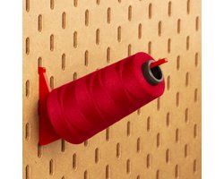 4-Pack Lockgaren houder tot 3000m - Long - Rood - Printboard - Past op Ikea Skadis pegboards