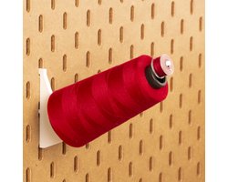 4-Pack Lockgaren houder tot 3000m - Long - Wit - Printboard - Past op Ikea Skadis pegboards