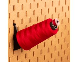 4-Pack Lockgaren houder tot 3000m - Long - Zwart - Printboard - Past op Ikea Skadis pegboards