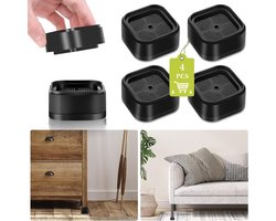 4-pack meubelverhogers - Verstelbare bedverhogers voor zwaar gebruik - voor tafel, bureau, bank, stoel, bankkast, bedpoten, slaapzaal - Zwart