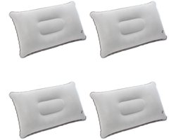 4-pack opblaasbare kussens - Perfect voor kamperen en reizen - Gemaakt van zacht materiaal -Grijs-43*27*5cm