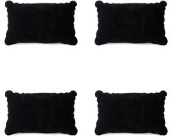 4-pack opblaasbare kussens - Perfect voor kamperen en reizen - Gemaakt van zacht materiaal -Zwart-34*22*5cm