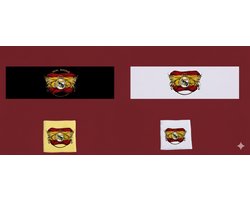 4-Pack Spanje Sport Set – Real Madrid Handdoeken & Zweetbanden met Rits – Kerst Polsbanden & Sporthanddoeken Portemonnee - Wit, Zwart, Geel – One Size