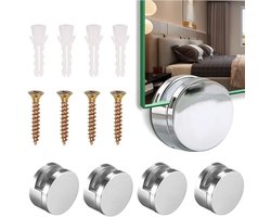 4-Pack Spiegelclips -Glasklem - voor spiegels - glazen klem badkamer spiegel - Badkamerspiegelclips - glazen kastdeur - Badkamerspiegel clip