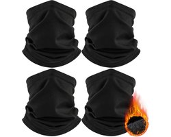 4 Pack Winter Neck Warmer voor Koude Activiteiten - Winddichte Fleece Sjaal voor Mannen en Vrouwen
