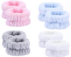 4 Pairs Microfiber Absorbent Face Wash Wrist Spa Bracelets - Washing Bands en Washband