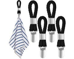 4 pcs haakclips voor theedoeken - handdoekhouder voor het ophangen van theedoeken - stoffen - sokken - handschoenen (zwart)