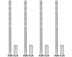4 Pieces Furniture Connection Screws M4 x 80 mm Phillips Countersunk Head Screws Set with Sleeve Nut and Sleeve Screws - Furniture Connector Screws for Door Handles - Cabinet Handles en Meubelverbinding