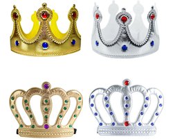 4 Pieces King Crown, Gold Hats Crowns, Celebration Crowns, Suitable for Birthday Parties, Weddings, Theme Parties