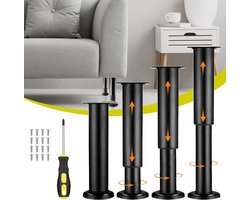4 Robuuste Verstelbare Meubelpoten - 18-30cm Metalen Kastpoten - Vervangende Steunpoten Voor Bank Tafel En Stoel