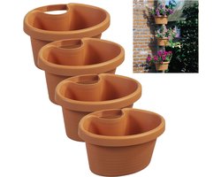 4 Ruime Regenpijp Bloempotten Plantenpot Terra 27x23x14cm