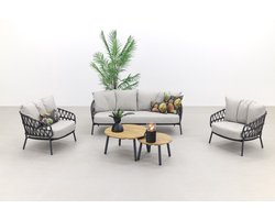 4 Seasons Calpi stoel-bank loungeset met Mindo koffietafels - 5-delig