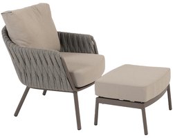 4 Seasons Cannes loungestoel incl voetenbank - terre