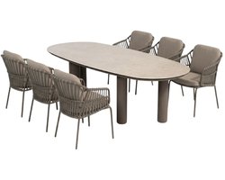 4 Seasons Capalbio tuinset 7-delig terre - Denia tuintafel 240x105 cm