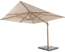4 Seasons Hacienda zweefparasol 300x400 cm frame woodlook - doek sand