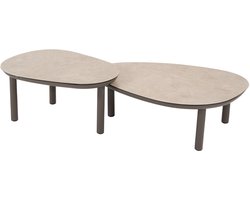 4 Seasons Monroe loungetafels Ø65xH32 cm en Ø80xH27 cm - terre