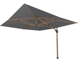 4 Seasons Outdoor Hacienda Zweefparasol 300x400 - Antraciet/Houtlook Frame