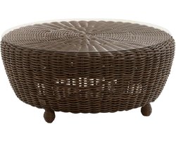 4 Seasons Outdoor Tuinset Outdoor Madoera coffee table Ø 100 cm with glass
