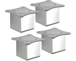 4 St. meubelpoot QUEBEC II 70 mm 65 x 65 mm gepolijst chroom meubelpoten van aluminium van Sotech
