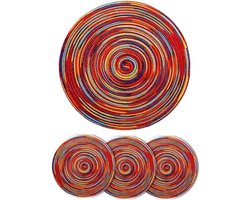 4 stks Katoen Geweven Rotan Hittebestendig Tablema 118 Inch 30 cm Ronde Placemats Set Onderzetters Tafelmatten Kom Mat voor Eettafel Keuken Decoratie