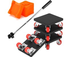 4 Stukken Meubels Wielen - Meubel Transport Wielen Set met Laad Jack voor Het Verplaatsen van Zware Meubels - 400 kg Wielen voor Meubel Lifters - 360 Graden Rotatable Wielen voor Zware Lasten