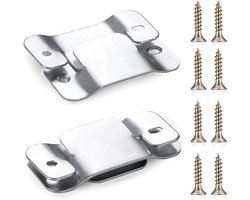 4 Stukken Sectionele Bank Connectors Meubel Connectors Premium Metalen Bank Connector met Schroeven Geschikt voor Tweezitsbank (Zilver) - Kastophangers