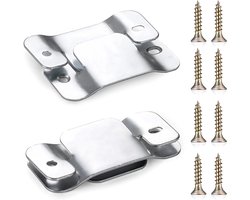 4 Stukken Sectionele Bank Connectors Meubel Connectors Premium Metalen Bank Connector met Schroeven Geschikt voor Tweezitsbank (Zilver) - Kastophangers