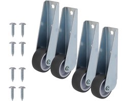 4 Stukken Vervangingswielen voor Poorten - Rubberrollen Zwenkwielen voor Houten Poorten Meubels Tafels Banken Kasten en Hekken