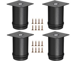 4 Stuks 3 Inch Roestvrijstalen Meubelpoten, Zware Metalen Kastpoten, Verstelbare Ronde Metalen Meubelverhogers, Vervangende Pootverlengers Voor Bank, Stoel En Bureau