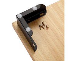 4 stuks, 5 cm stalen meubelpoten, kastpoten, poten voor stoelen, tafel, kast, tv-kasten, laden, bank met schroeven, meubelpoten, eenvoudige montage, driehoek (zwart)