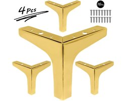 " 4 stuks 6 inch meubelpoten, moderne meubel- en bankpoten, metalen luxe gouden driehoekige poten voor tafel, kast, bank, stoel"