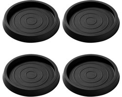 4 Stuks 6.4cm Ronde Antislip Meubelkussens, Bedstoppers Rubberen Meubelpoten, Meubelonderzetters voor Hardhouten Vloeren, voor Bedkast Bankstoel Tafelpiano, Zwart