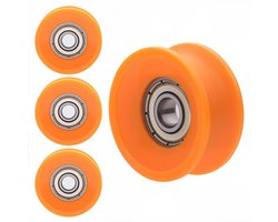 4 Stuks 6x30x13mm U-groef Rollen met Nylon Coating voor Deuren, Ramen en Kasten