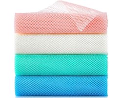 4 stuks Afrikaans exfoliërend net, lange Afrikaanse netspons, nylon Afrikaanse netdoek, exfoliërende washand, bodyscrubbers voor gebruik in de douche, rugscrubber, huidverzachter voor in bad (multicolor 4) blauw, groen, roze, beige