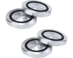 4 Stuks Aluminium Cirkel Schijf, Glazen Tafel Adapter met Anti-Slip Rubber Ring voor Stabiele Tafelpoten, M8 Draad 35mm Diameter