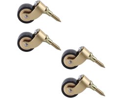 4 stuks antieke messing wielen 25 mm wielen schroef mount swivel heavy duty meubelwielen piano bank