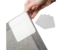 4 stuks - Antislipstickers voor tapijt - Anti-krulstickers - Wit - 10x10x0,2cm