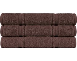 4 stuks Badstof Keukendoeken 50x50 cm Uni Pure Bruin col 1359