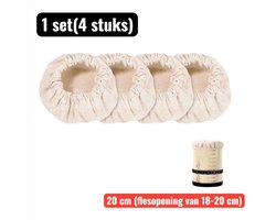 4 stuks - Baksets - 20cm - Herbruikbare Katoenen Afdekkap - Broodfermentatie - Fermentatie & Inmaak Doek voor Weckpotten - Ademende Stof Hoes tegen Stof